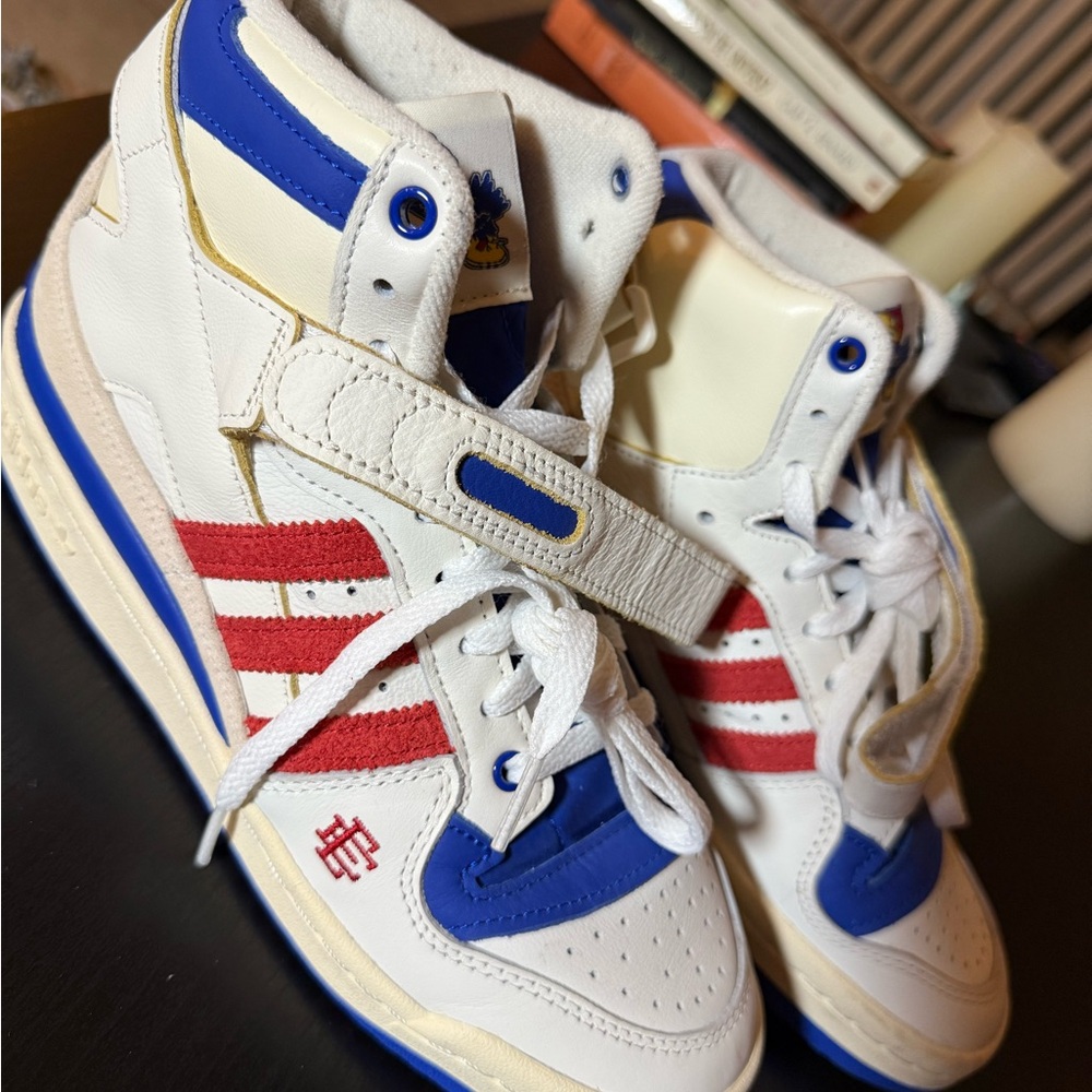 Adidas men’s Eric Emanuel Kansas Jayhawks forum 84 high shoes Pre-Owned